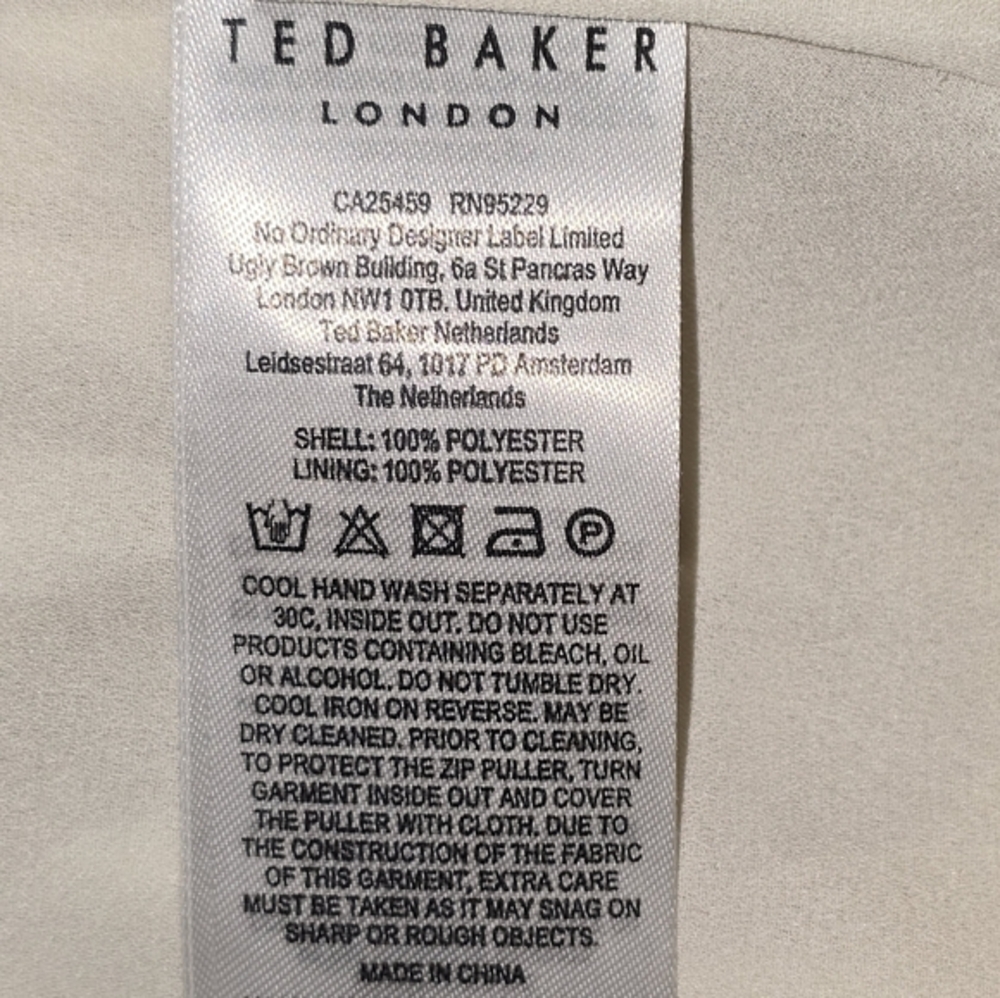 Ted Baker Amerah Light Yellow Pink Cross Front Pleated Midi Dress Size 3 Med 8 - Picture 13 of 16